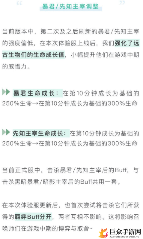 《王者荣耀》体验服峡谷调整解析：暴君主宰变动，中路兵线血量下调