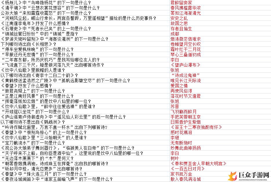 墨魂杜甫联诗题库答案大全 杜甫联诗攻略汇总