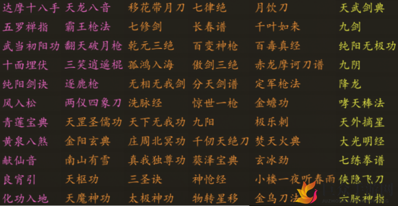 下一站江湖武学秘籍大全 武学秘籍图文一览
