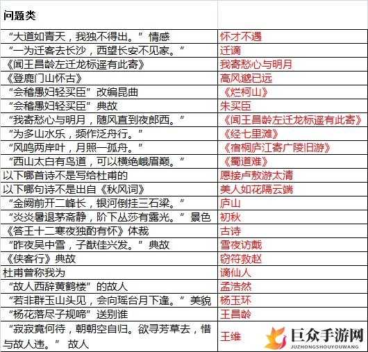 墨魂李白联诗题库大全 最新联诗题库汇总