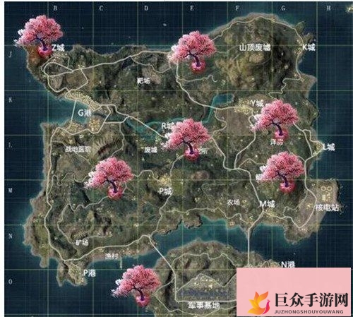 《和平精英》樱花树分布攻略，情人节位置详解【图文】